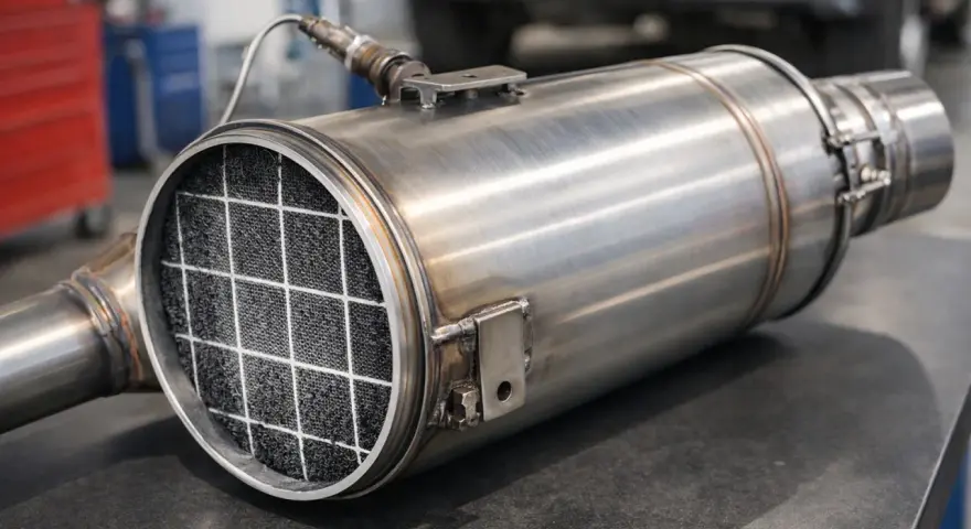 Filtr cząstek stałych DPF, kluczowy element dla normy **euro 6**, gotowy do montażu.